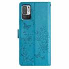 For Redmi Note 10 5G Butterflies and Flowers Leather Phone Case(Blue) - 3