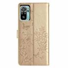 For Redmi Note 10 4G Butterflies and Flowers Leather Phone Case(Gold) - 3