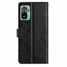 For Redmi Note 10 4G Butterflies and Flowers Leather Phone Case(Black) - 3