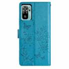 For Redmi Note 10 4G Butterflies and Flowers Leather Phone Case(Blue) - 3