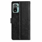 For Redmi Note 10S Butterflies and Flowers Leather Phone Case(Black) - 3