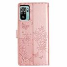 For Redmi Note 10S Butterflies and Flowers Leather Phone Case(Rose Gold) - 3