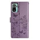 For Redmi Note 10S Butterflies and Flowers Leather Phone Case(Purple) - 3