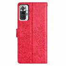 For Redmi Note 10 Pro Butterflies and Flowers Leather Phone Case(Red) - 3