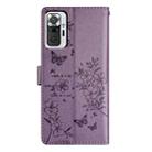 For Redmi Note 10 Pro Butterflies and Flowers Leather Phone Case(Purple) - 3