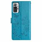 For Redmi Note 10 Pro Butterflies and Flowers Leather Phone Case(Blue) - 3