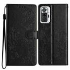 For Redmi Note 10 Pro Max Butterflies and Flowers Leather Phone Case(Black) - 1