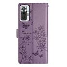 For Redmi Note 10 Pro Max Butterflies and Flowers Leather Phone Case(Purple) - 3