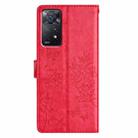 For Redmi Note 11 Pro 5G Global Butterflies and Flowers Leather Phone Case(Red) - 3