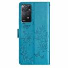 For Redmi Note 11 Pro 5G Global Butterflies and Flowers Leather Phone Case(Blue) - 3