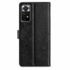 For Redmi Note 11 4G Global Butterflies and Flowers Leather Phone Case(Black) - 3