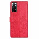 For Redmi Note 11 4G Global Butterflies and Flowers Leather Phone Case(Red) - 3