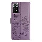 For Redmi Note 11 4G Global Butterflies and Flowers Leather Phone Case(Purple) - 3