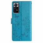 For Redmi Note 11 4G Global Butterflies and Flowers Leather Phone Case(Blue) - 3