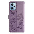 For Redmi Note 12 4G Global Butterflies and Flowers Leather Phone Case(Purple) - 3