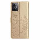For Redmi Note 12 5G Global Butterflies and Flowers Leather Phone Case(Gold) - 3