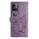 For Redmi Note 12 5G Global Butterflies and Flowers Leather Phone Case(Purple) - 3