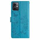 For Redmi Note 12 5G Global Butterflies and Flowers Leather Phone Case(Blue) - 3