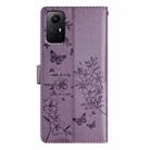 For Redmi Note 12S Butterflies and Flowers Leather Phone Case(Purple) - 3