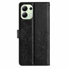 For Redmi Note 13 4G Butterflies and Flowers Leather Phone Case(Black) - 3