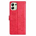 For Redmi Note 13 4G Butterflies and Flowers Leather Phone Case(Red) - 3