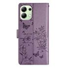 For Redmi Note 13 4G Butterflies and Flowers Leather Phone Case(Purple) - 3