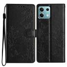 For Redmi Note 13 5G Butterflies and Flowers Leather Phone Case(Black) - 1