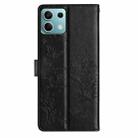 For Redmi Note 13 5G Butterflies and Flowers Leather Phone Case(Black) - 3