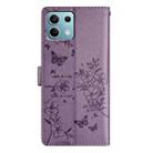 For Redmi Note 13 5G Butterflies and Flowers Leather Phone Case(Purple) - 3