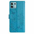 For Redmi Note 13 5G Butterflies and Flowers Leather Phone Case(Blue) - 3