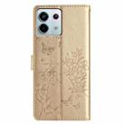 For Redmi Note 13 Pro 5G Butterflies and Flowers Leather Phone Case(Gold) - 3