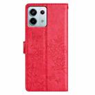 For Redmi Note 13 Pro 5G Butterflies and Flowers Leather Phone Case(Red) - 3