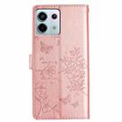 For Redmi Note 13 Pro 5G Butterflies and Flowers Leather Phone Case(Rose Gold) - 3