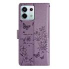 For Redmi Note 13 Pro 5G Butterflies and Flowers Leather Phone Case(Purple) - 3