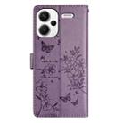 For Redmi Note 13 Pro+ Butterflies and Flowers Leather Phone Case(Purple) - 3