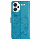 For Redmi Note 13 Pro+ Butterflies and Flowers Leather Phone Case(Blue) - 3