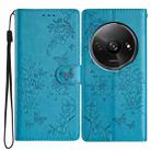 For Redmi A3 Butterflies and Flowers Leather Phone Case(Blue) - 1