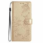 For Redmi Note 14 Pro 5G Butterflies and Flowers Leather Phone Case(Gold) - 3