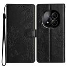 For Redmi Note 14 Pro+ 5G Butterflies and Flowers Leather Phone Case(Black) - 1