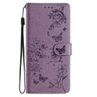 For Redmi Note 14 Pro+ 5G Butterflies and Flowers Leather Phone Case(Purple) - 3