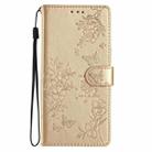 For Redmi Note 14 Pro 4G Butterflies and Flowers Leather Phone Case(Gold) - 3