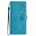 For Redmi Note 14 4G 163.25mm Butterflies and Flowers Leather Phone Case(Blue) - 3