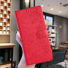 For Redmi Note 14 4G 164.84mm Butterflies and Flowers Leather Phone Case(Red) - 2