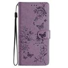 For Redmi Note 14 4G 164.84mm Butterflies and Flowers Leather Phone Case(Purple) - 3