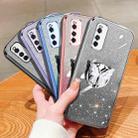 For vivo iQOO Neo3 Plated Gradient Glitter Butterfly Holder TPU Phone Case(Sierra Blue) - 2