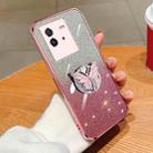 For vivo iQOO Neo6 Plated Gradient Glitter Butterfly Holder TPU Phone Case(Pink) - 1