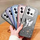 For vivo iQOO Neo8 Plated Gradient Glitter Butterfly Holder TPU Phone Case(Silver) - 2