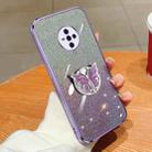 For vivo S6 Plated Gradient Glitter Butterfly Holder TPU Phone Case(Purple) - 1