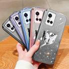 For vivo S10 Plated Gradient Glitter Butterfly Holder TPU Phone Case(Silver) - 2