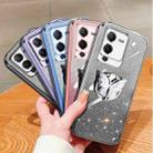 For vivo S15 Plated Gradient Glitter Butterfly Holder TPU Phone Case(Silver) - 2